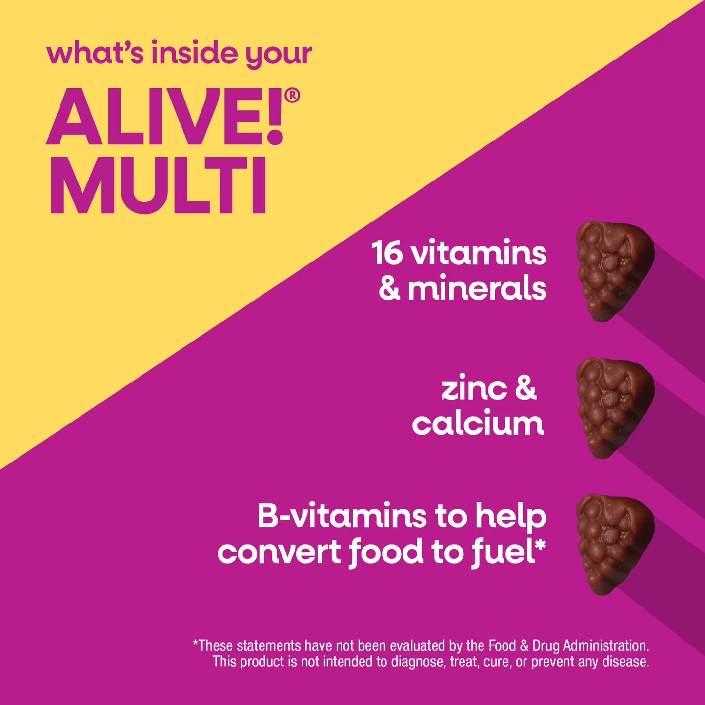 Nature's Way Alive! Multivitamínico Gomoso para Mujeres de 50+, Vitaminas B, Sabor Frutos Del Bosque Mixtos, 60 Unidades
