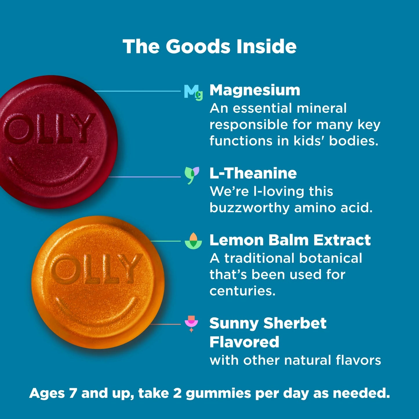 Olly - vitamina para niños Chillax L-theaninw, magnesio(30mg) - 50 gummies