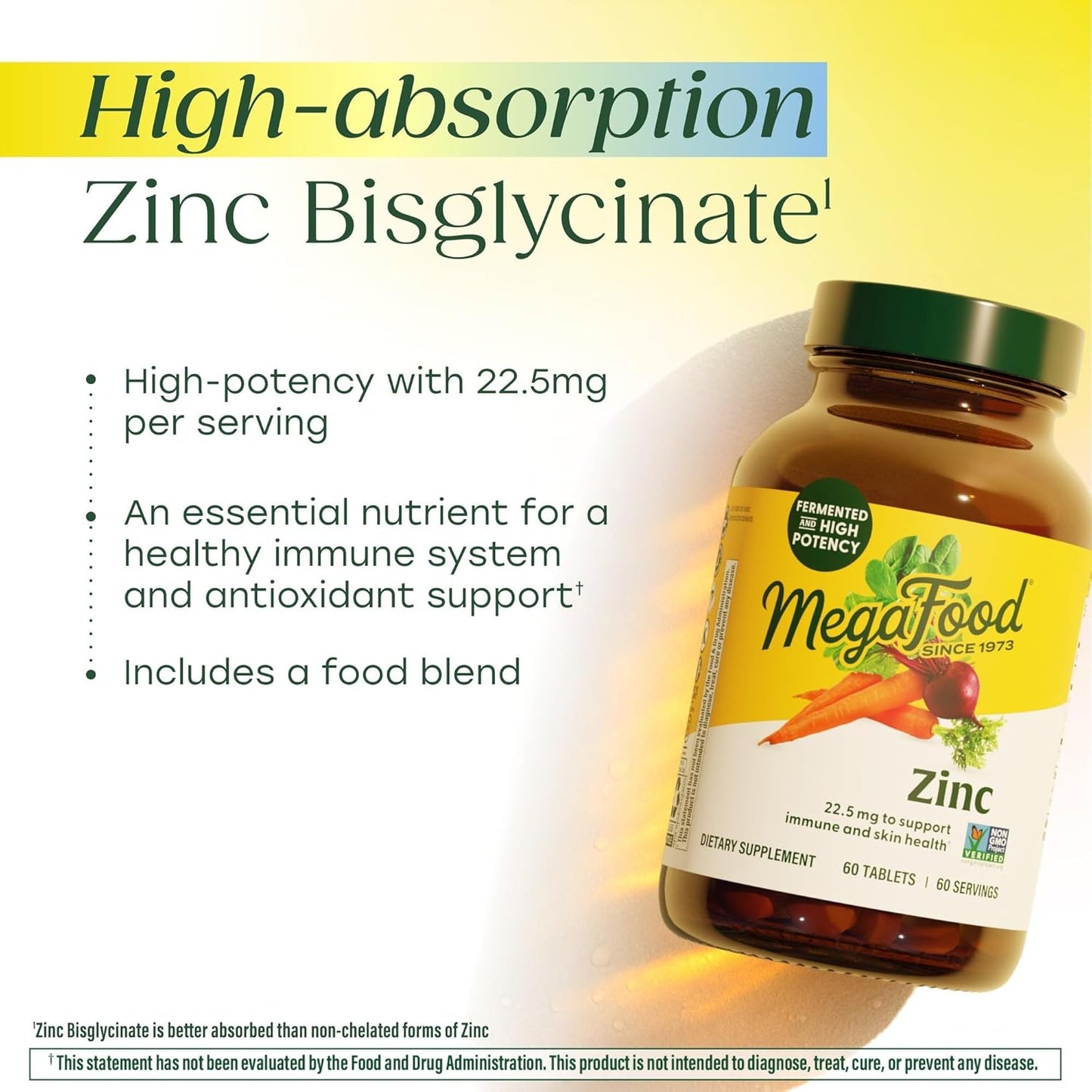 MegaFood - Zinc 22.5mg, 120 tabletas