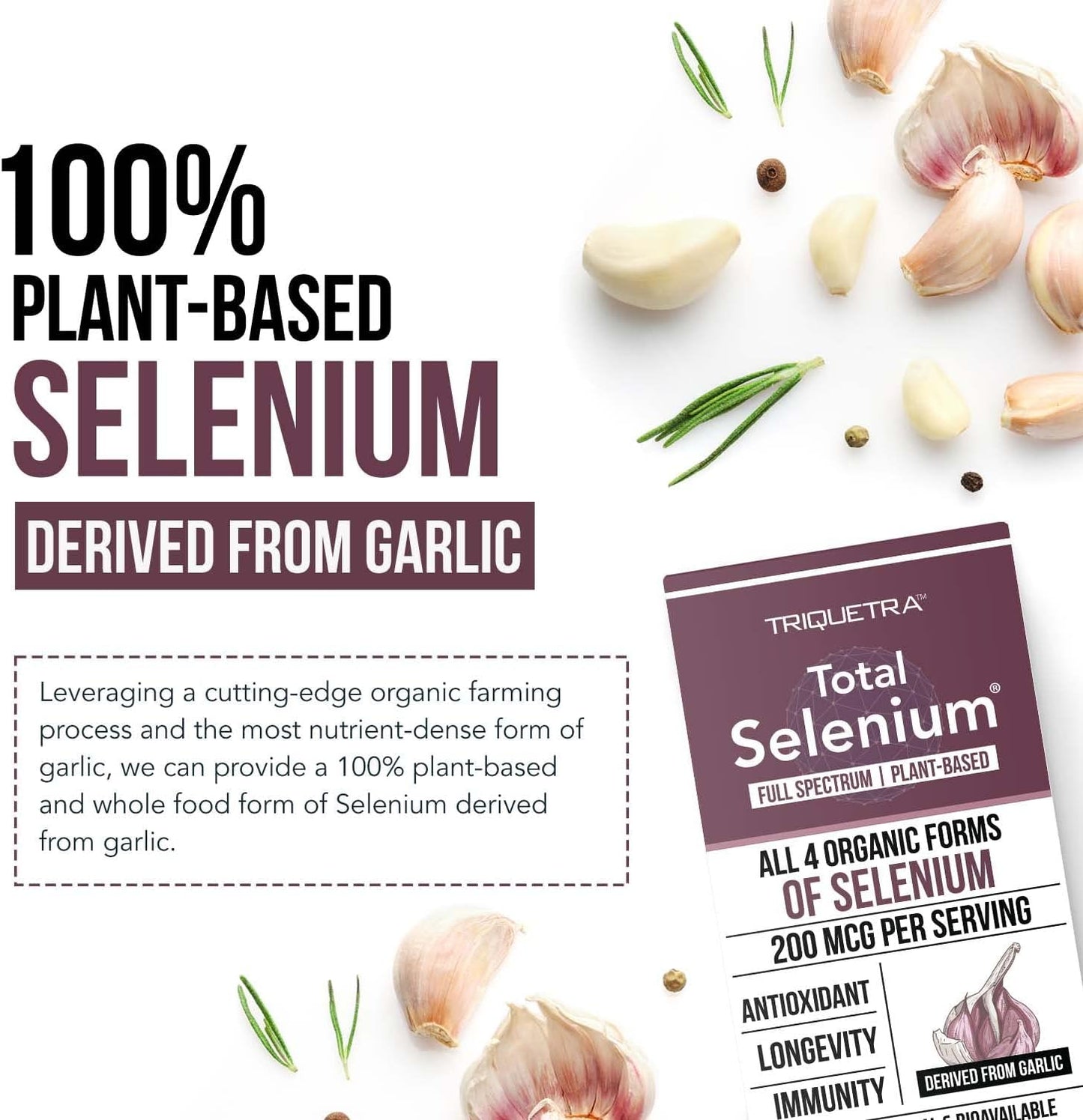 Triquetra - Total Selenium 200mcg, 60 capsulas