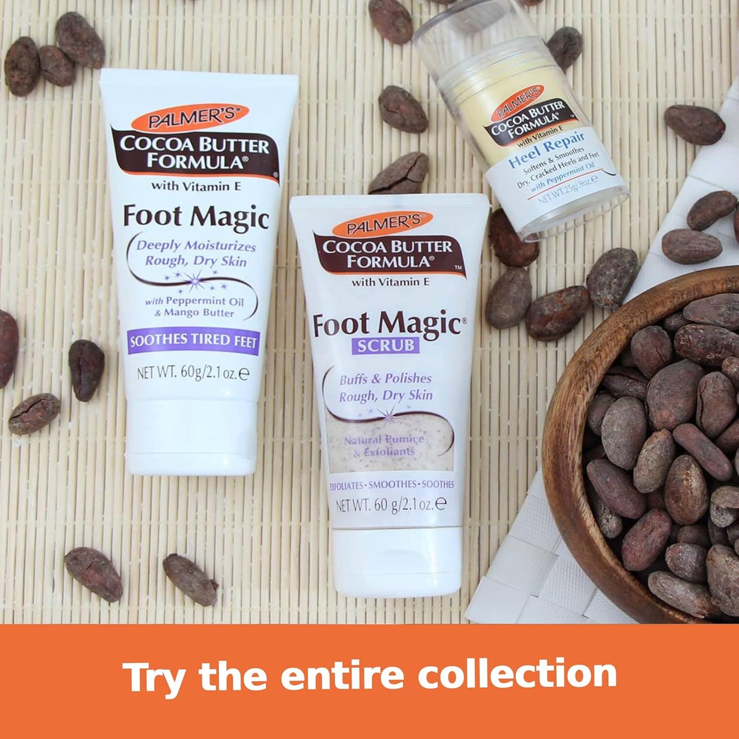Palmer's Fórmula de manteca de cacao exfoliante para pies con vitamina E - 60gr.