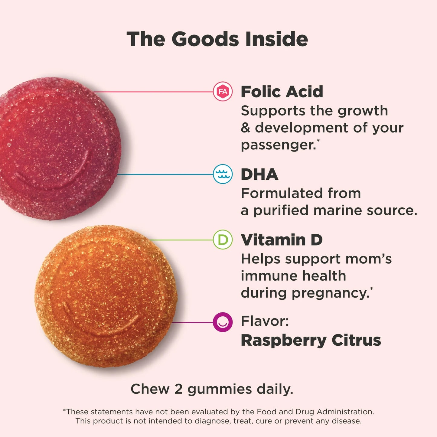 Olly - Prenatal con folic acid + Dha, 60 gummies