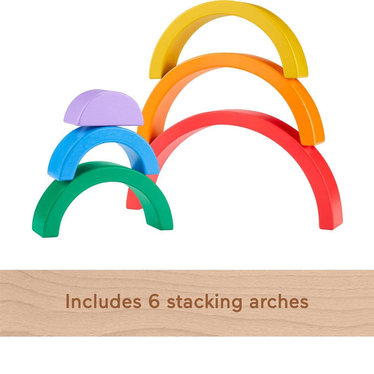 Fisher-Price Juguete apilable de madera para niños pequeños, 6 piezas de madera coloridas para construir juegos de desarrollo, niños a partir de 18 meses