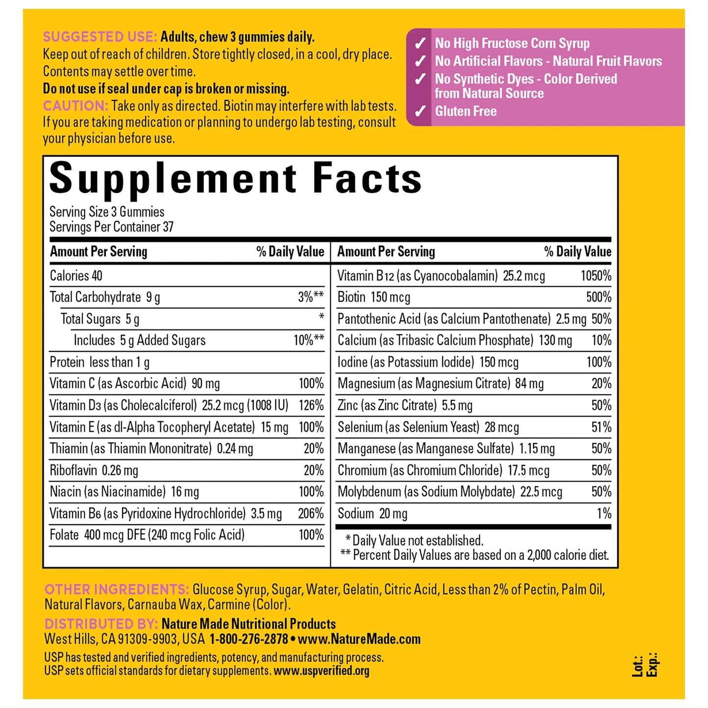 Nature Made - Advanced Multivitaminico para mujer 50+ , 111 gummies