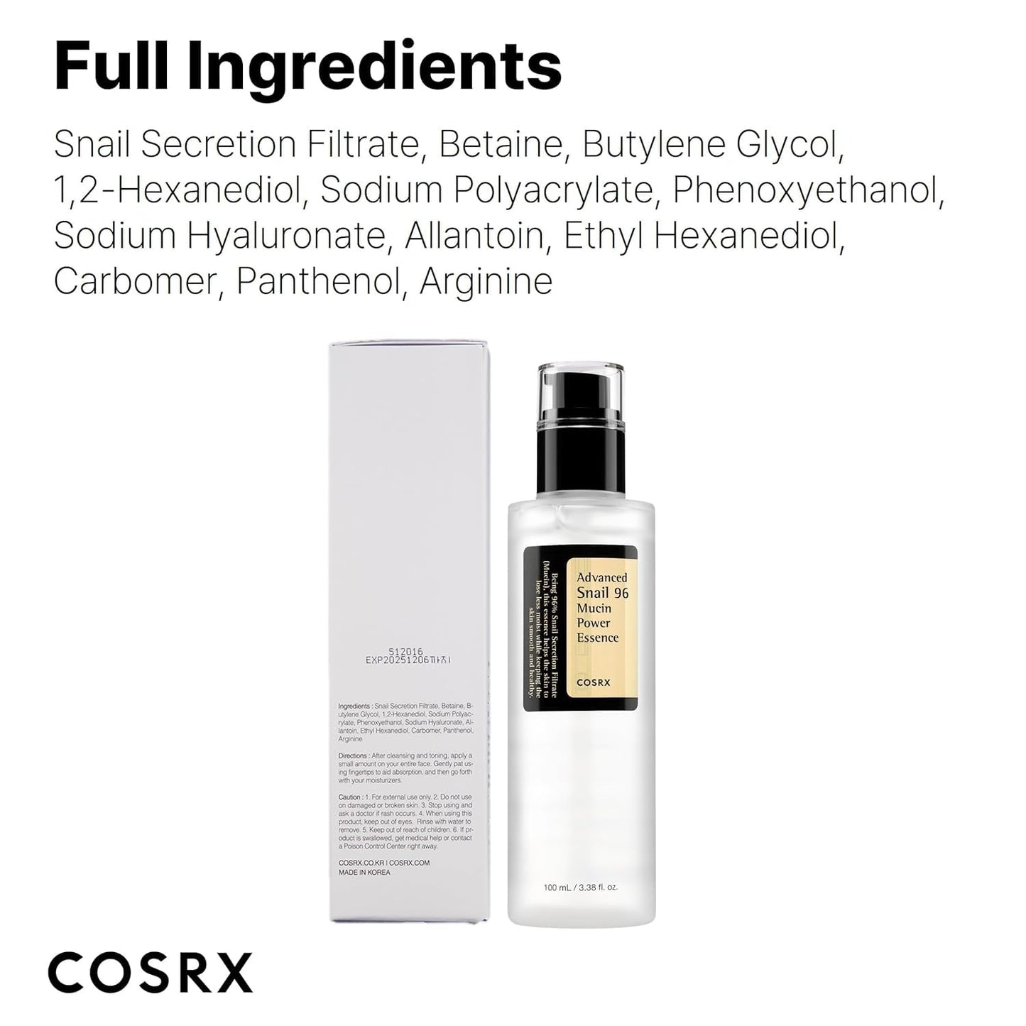 COSRX Sérum Reparador de Mucina de Caracol 100 ml