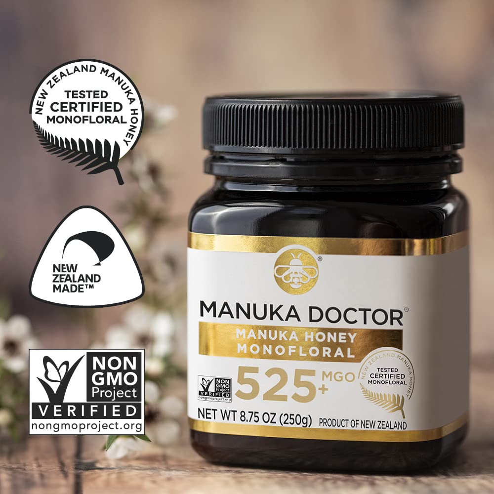 Manuka Doctor - Monofloral de miel de manuka MGO 525+, miel de Nueva Zelanda 100% pura. 250gr.