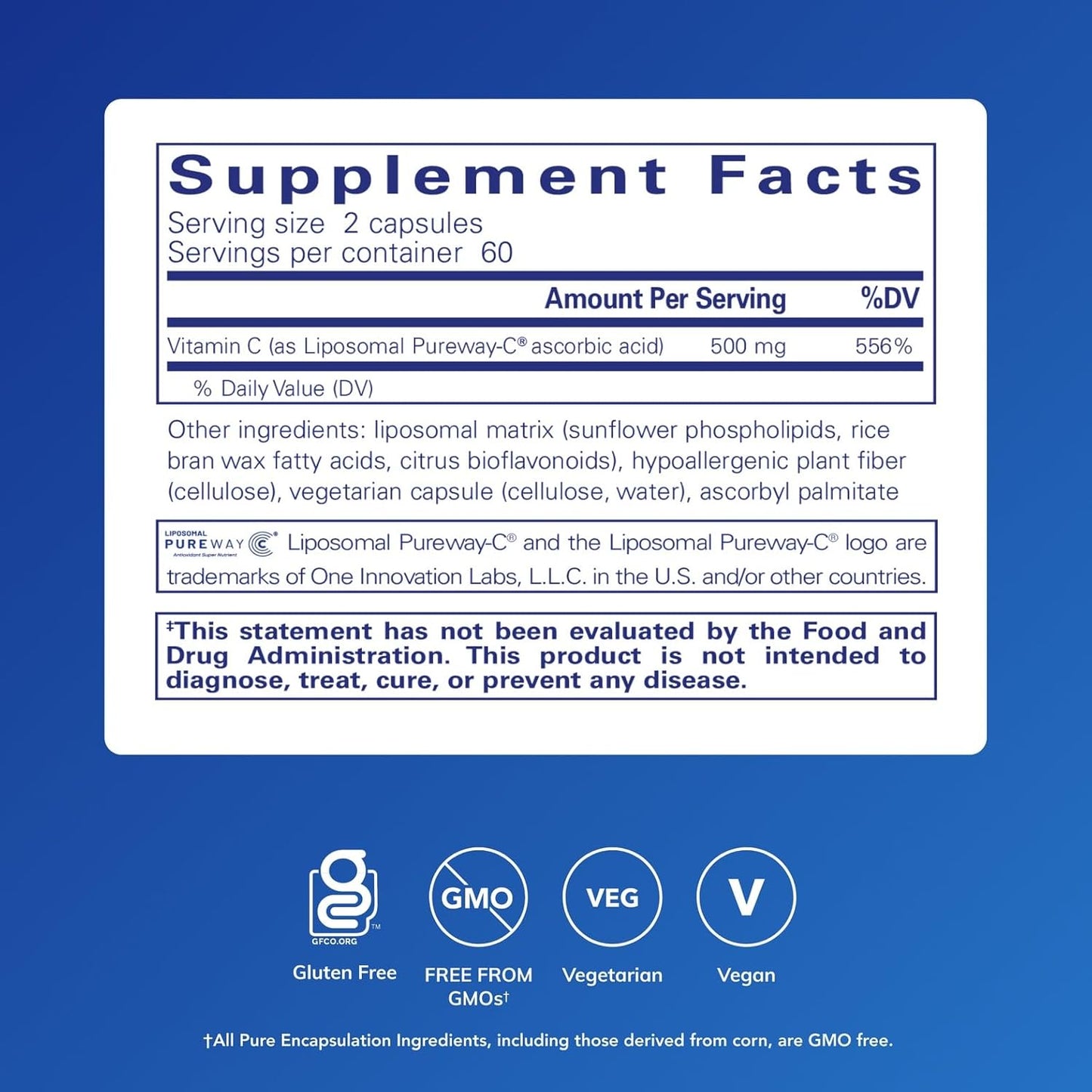 Pure Encapsulations - Vitamina C Liposomal , 120 Cápsulas