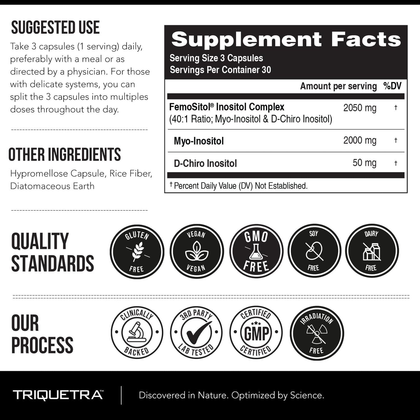 Triquetra - Femositol Myo + D-chiro inositol 40:1, 90 capsulas