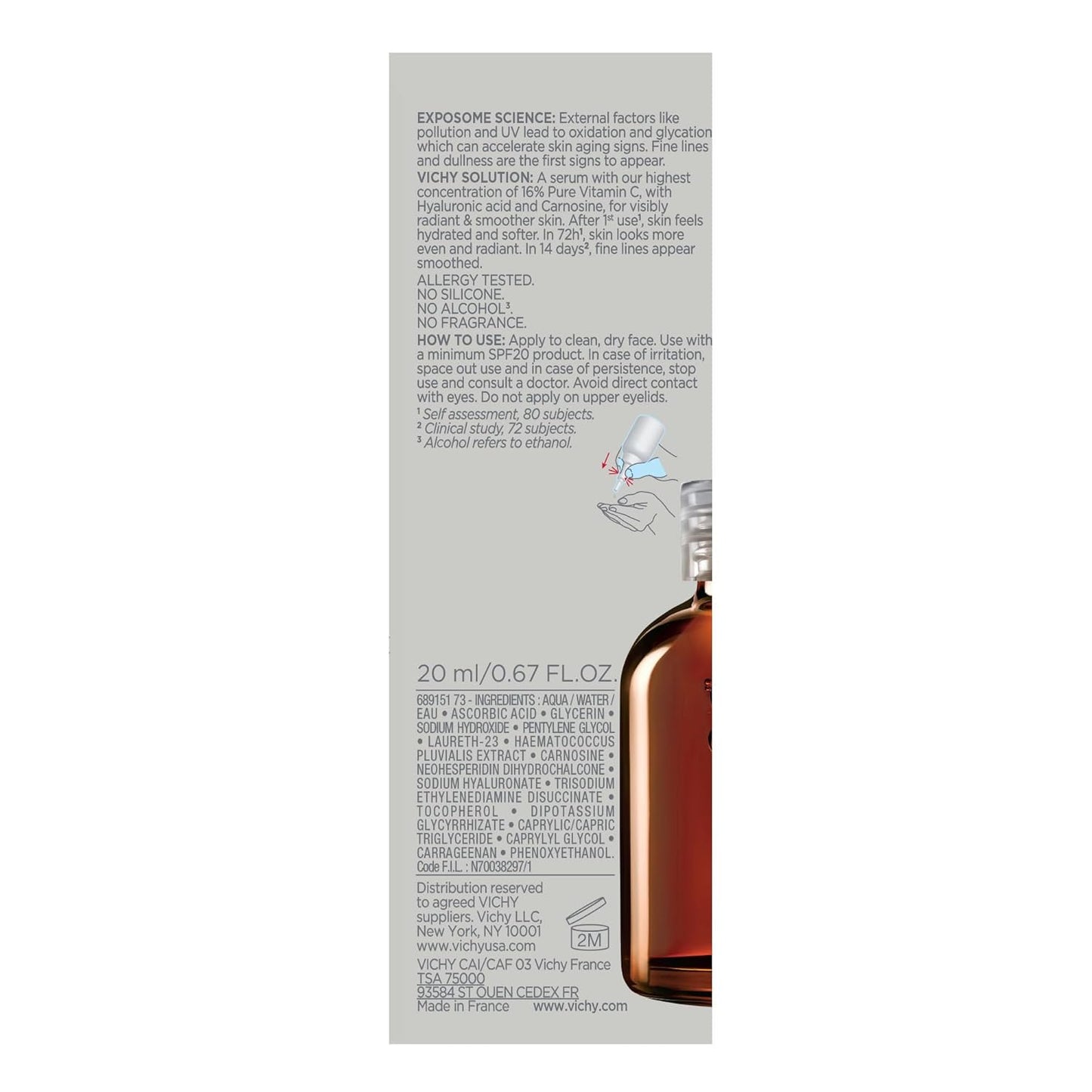 Vichy - Suero con vitamina C para la cara, 20ml