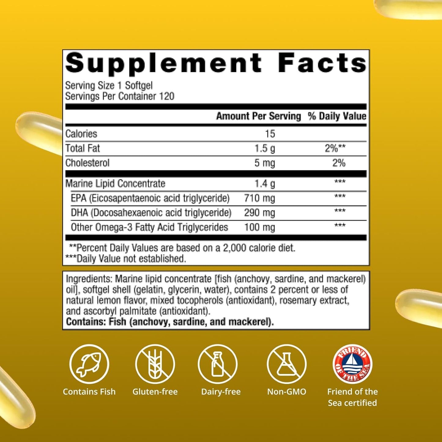 Metagenics - OmegaGenics 5 in 1 fish oil, 1000mg(EPA-DHA) - 120 capsulas
