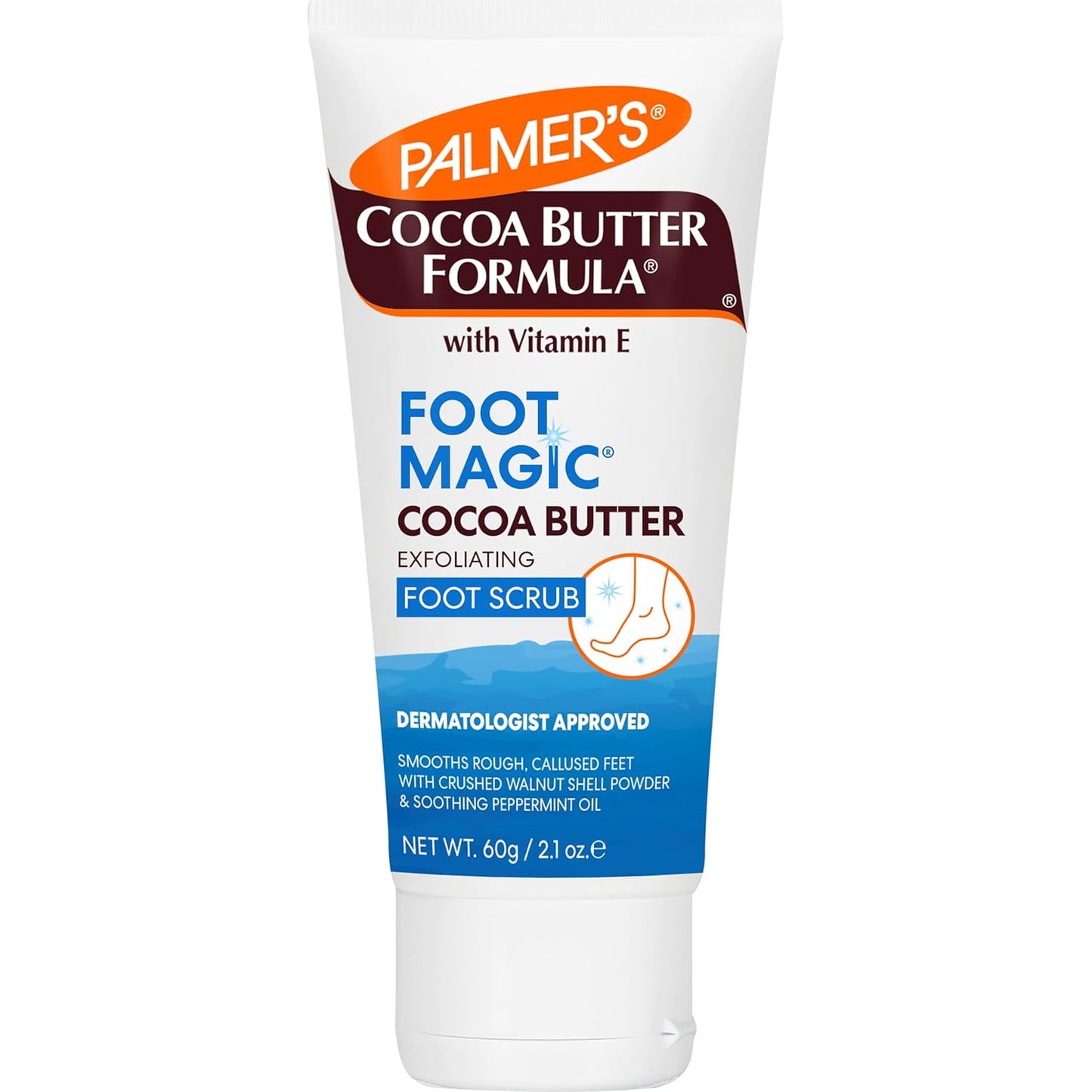 Palmer's Fórmula de manteca de cacao exfoliante para pies con vitamina E - 60gr.