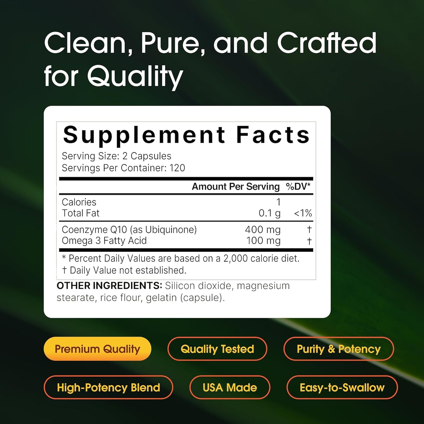 Naturebell - Coq10 400mg con Omega-3 , 240 capsulas