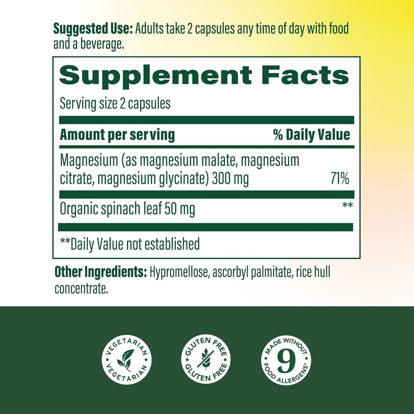 MegaFood - Magnesio 300mg (glycinate- malate - citrate), 60 capsulas