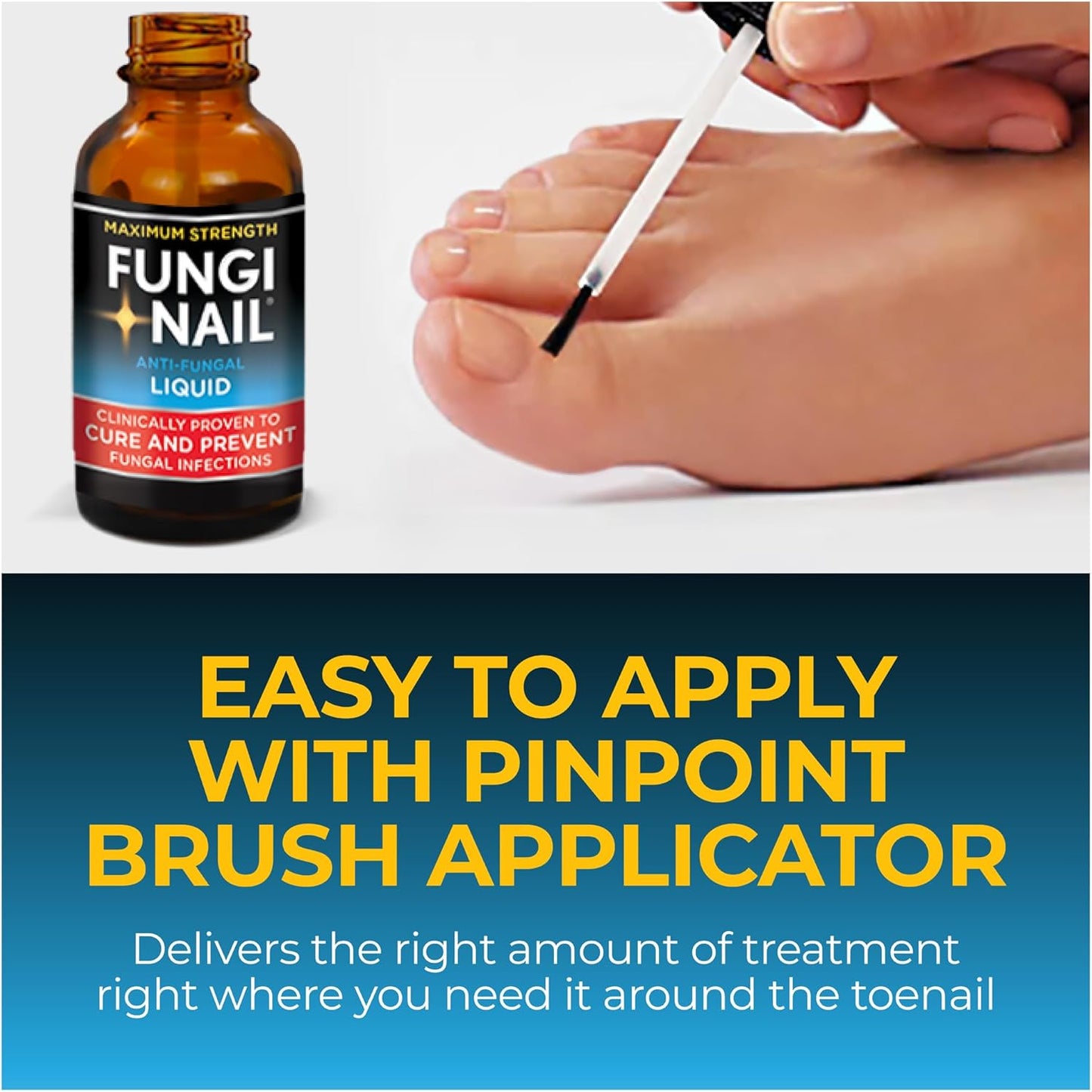 Fungi-Nail Solución líquida antifúngica, mata los hongos y pie de atleta con tolnafato clínicamente probado para curar y prevenir infecciones fúngicas  - 30ml .