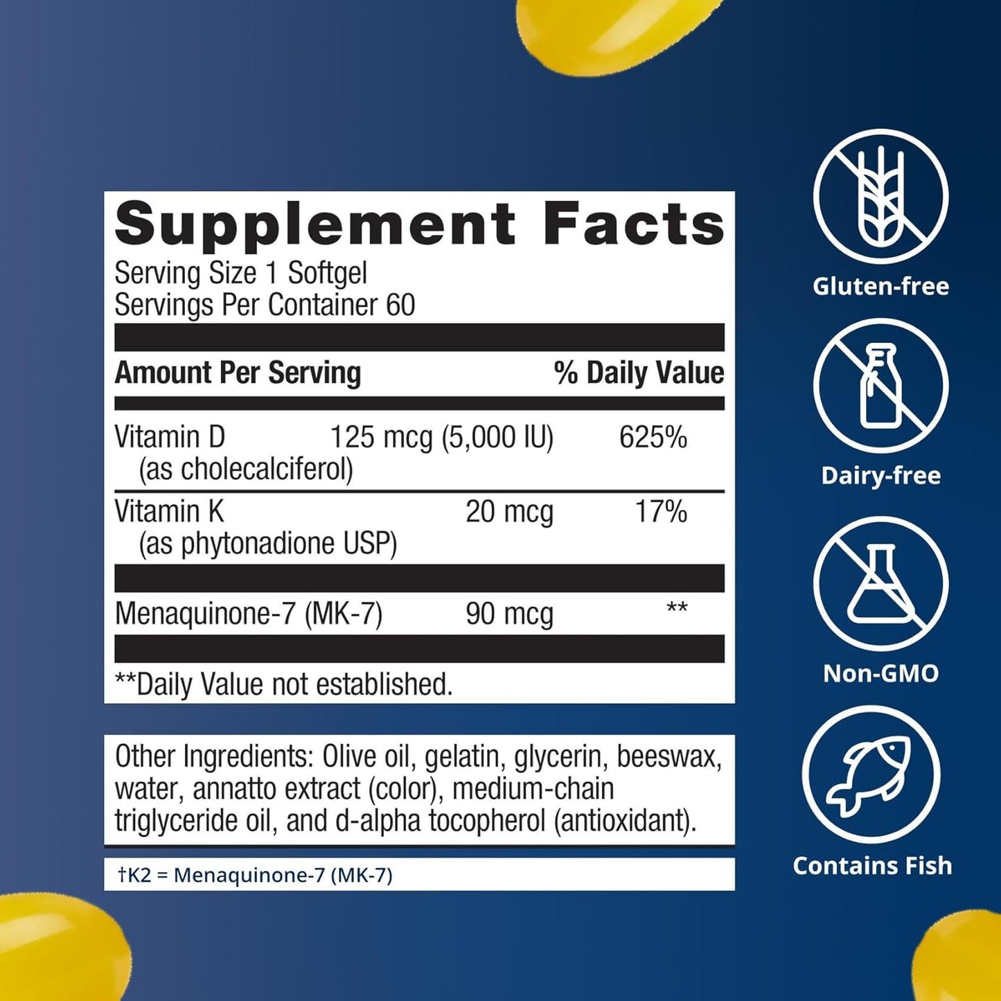 Metagenics - Vitamina D3(5000) + K, 60 capsulas