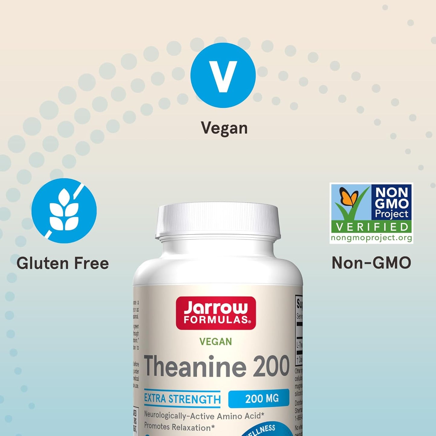 Jarrow Formulas - Vegan Theanine 200mg, 60 capsulas