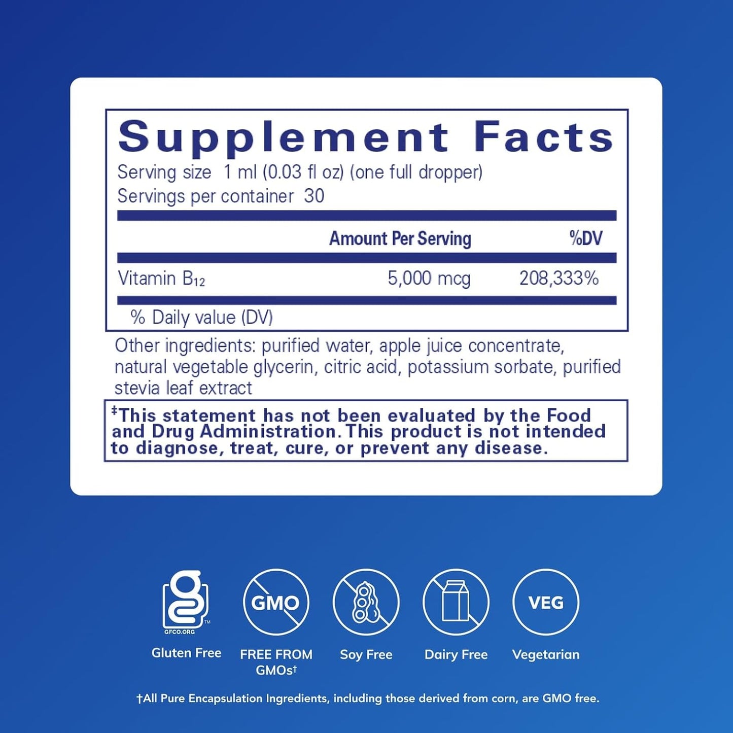 Pure encapsulations - Vitamina B-12(5000 liquid), 30ml