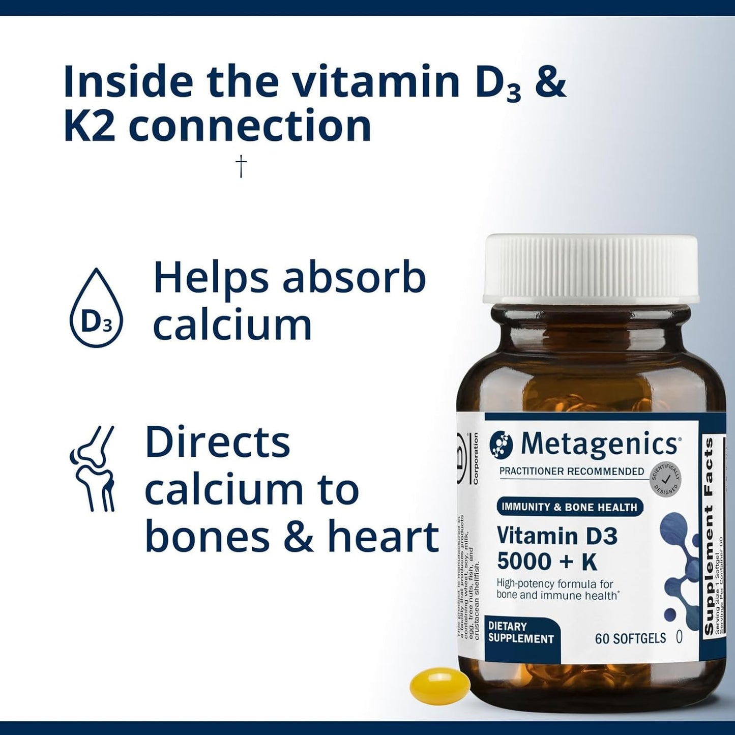 Metagenics - Vitamina D3(5000) + K, 60 capsulas