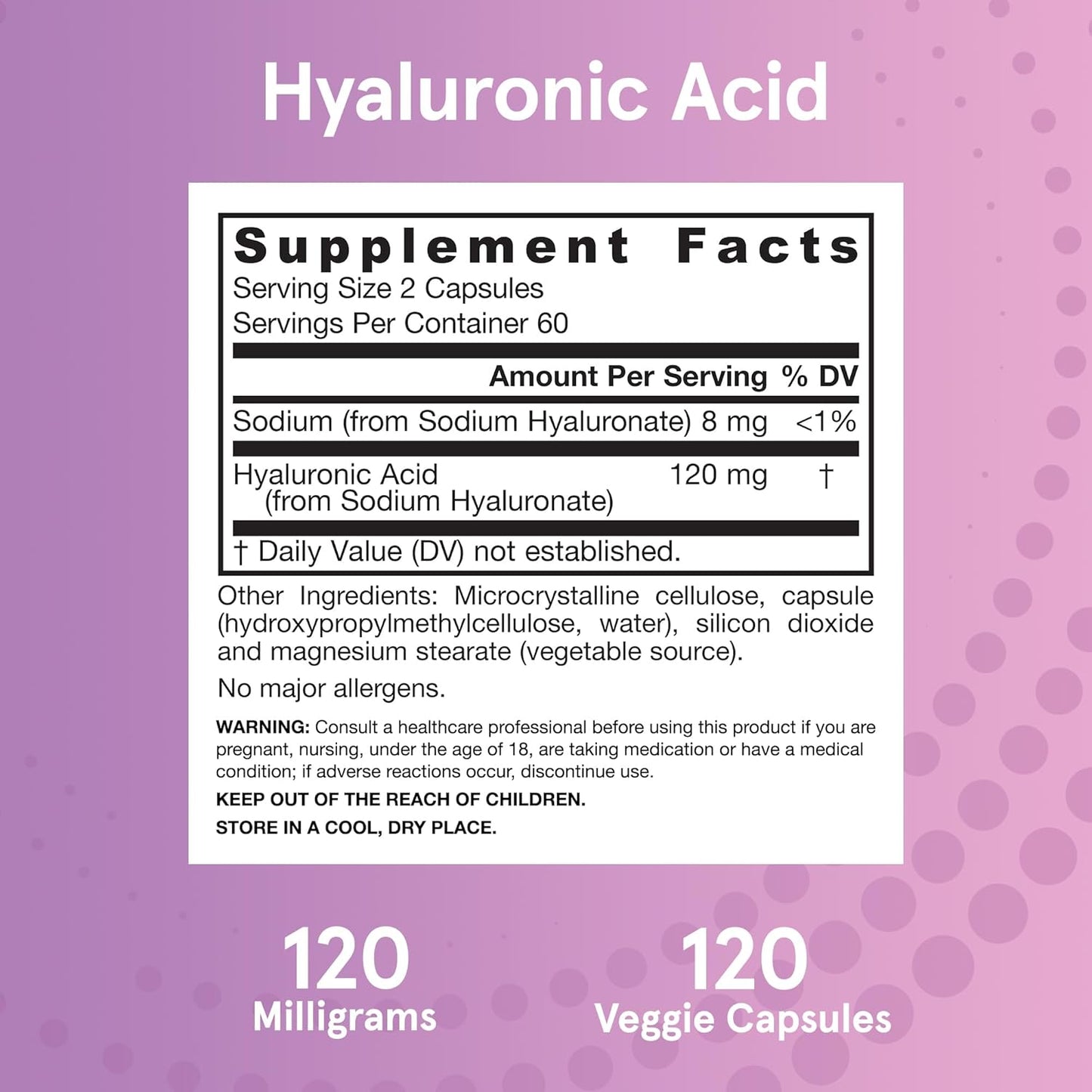 Jarrow Formulas - Hyaluronic Acid 120mg, 120 capsulas