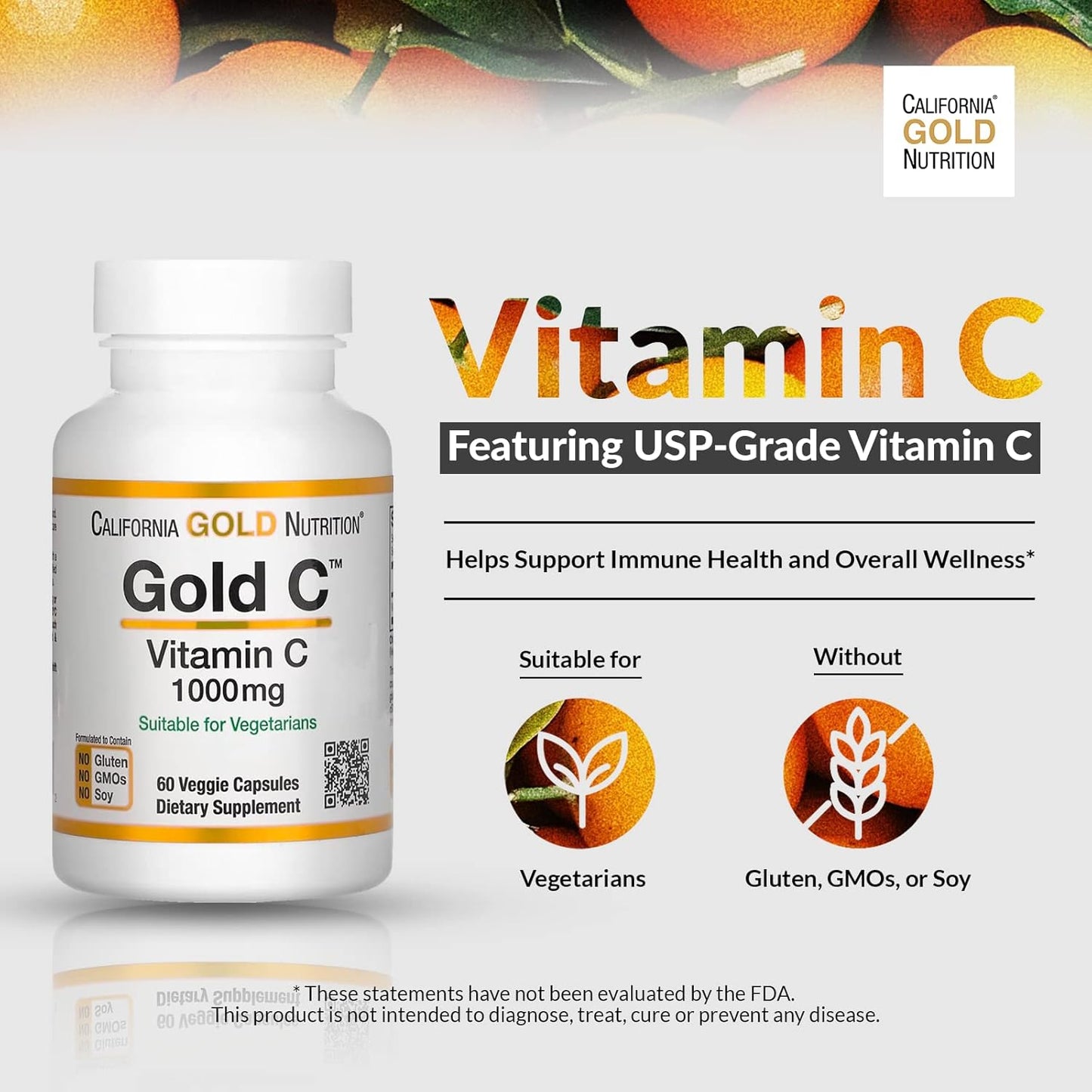 California Gold Nutrition - Gold C vitamina C 1,000mg - 60 capsules