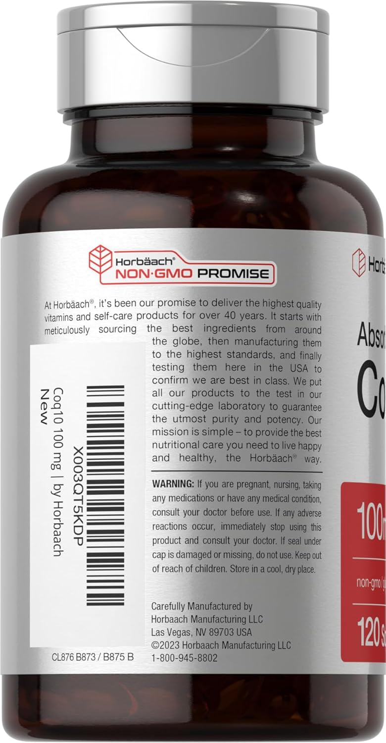 Horbaach -  Absorbable CoQ-10 100mg, 120 capsulas