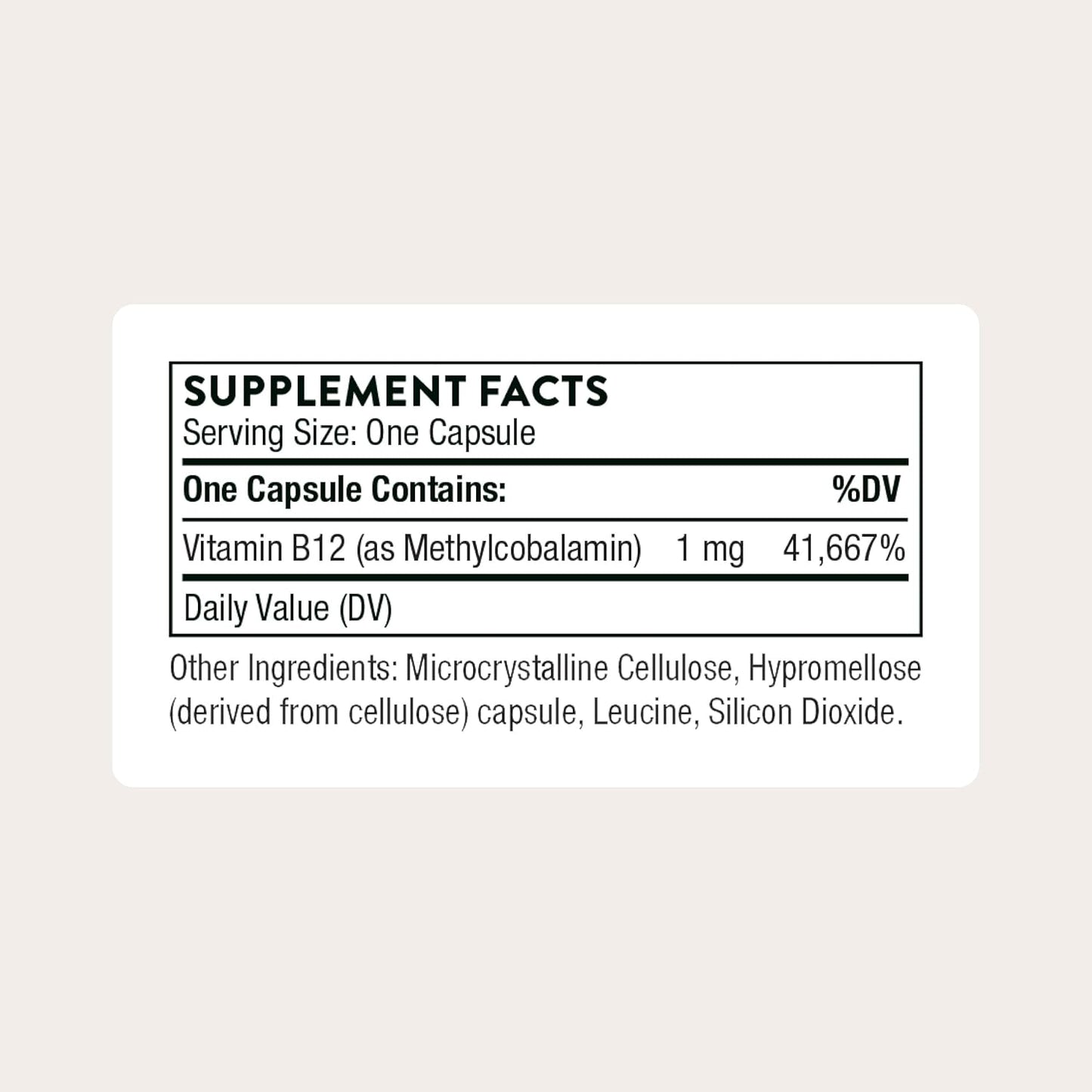 Thorne - Vitamina B12(Methylcobalamin), 60 capsulas