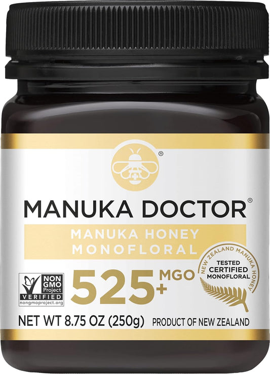 Manuka Doctor - Monofloral de miel de manuka MGO 525+, miel de Nueva Zelanda 100% pura. 250gr.
