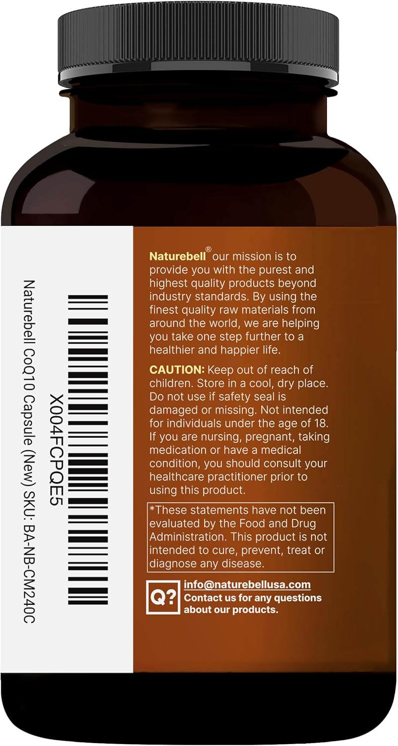 Naturebell - CoQ10 100mg con Omega-3, 240 capsulas