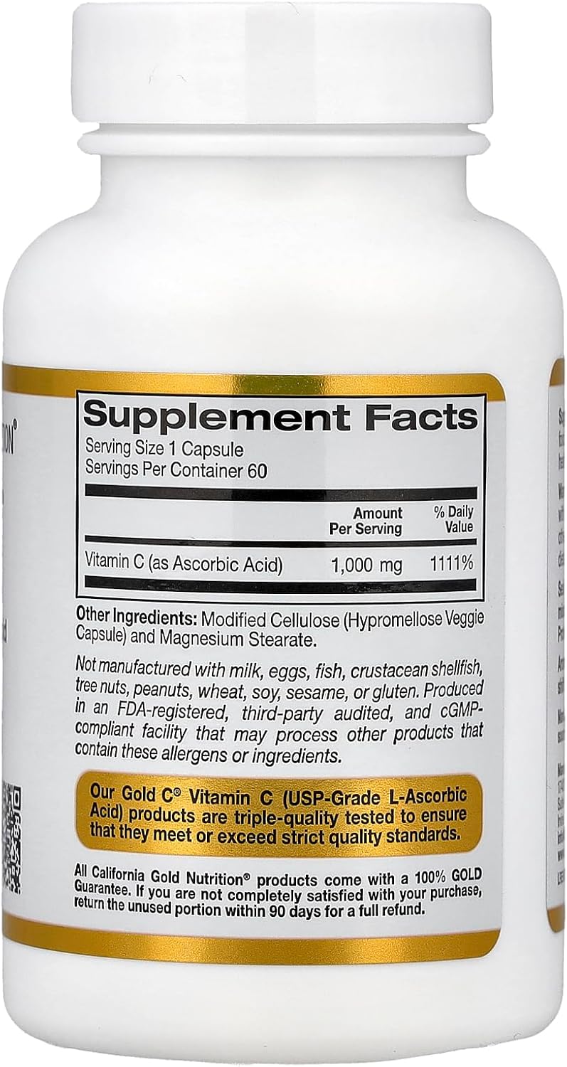 California Gold Nutrition - Gold C vitamina C 1,000mg - 60 capsules