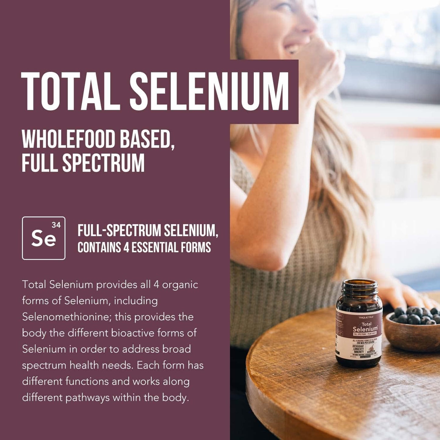 Triquetra - Total Selenium 200mcg, 60 capsulas