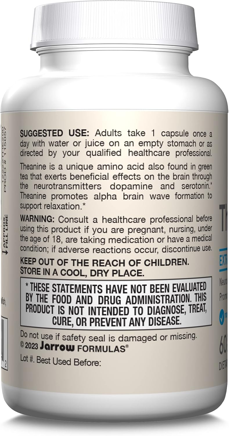 Jarrow Formulas - Vegan Theanine 200mg, 60 capsulas