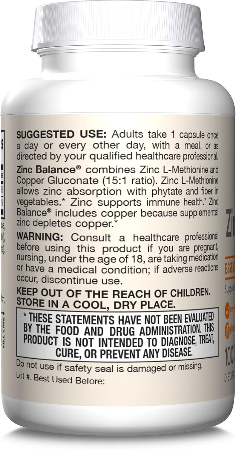 Jarrow Formulas, Zinc 15mg  Balance Essential Mineral, 100 capsulas