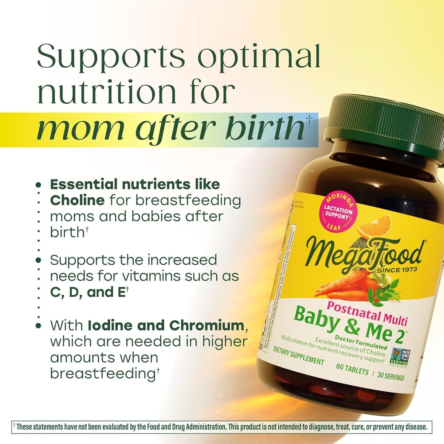 MegaFood - Postnatal Multi Baby & Me 2 , 60 tabletas