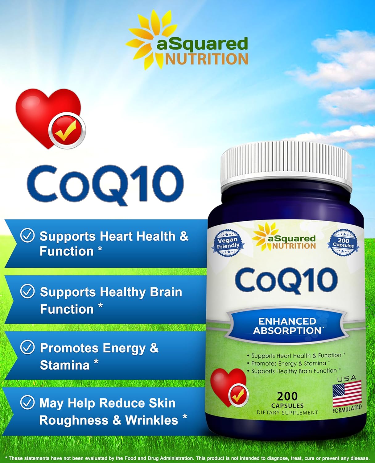 aSquared Nutrition - Coq10 enhanced absorption, 200 capsulas