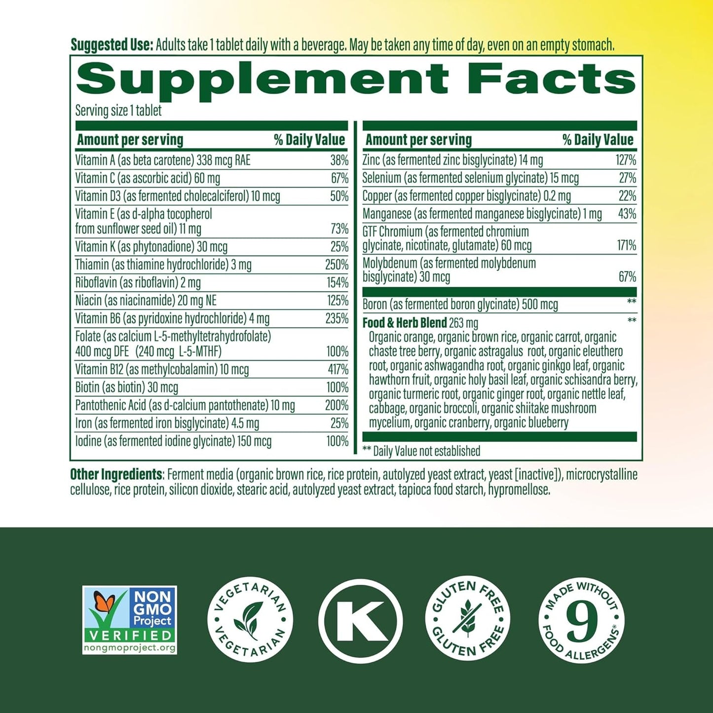 MegaFood - One Daily Multivitaminico para mujer de 40+, 60 tabletas