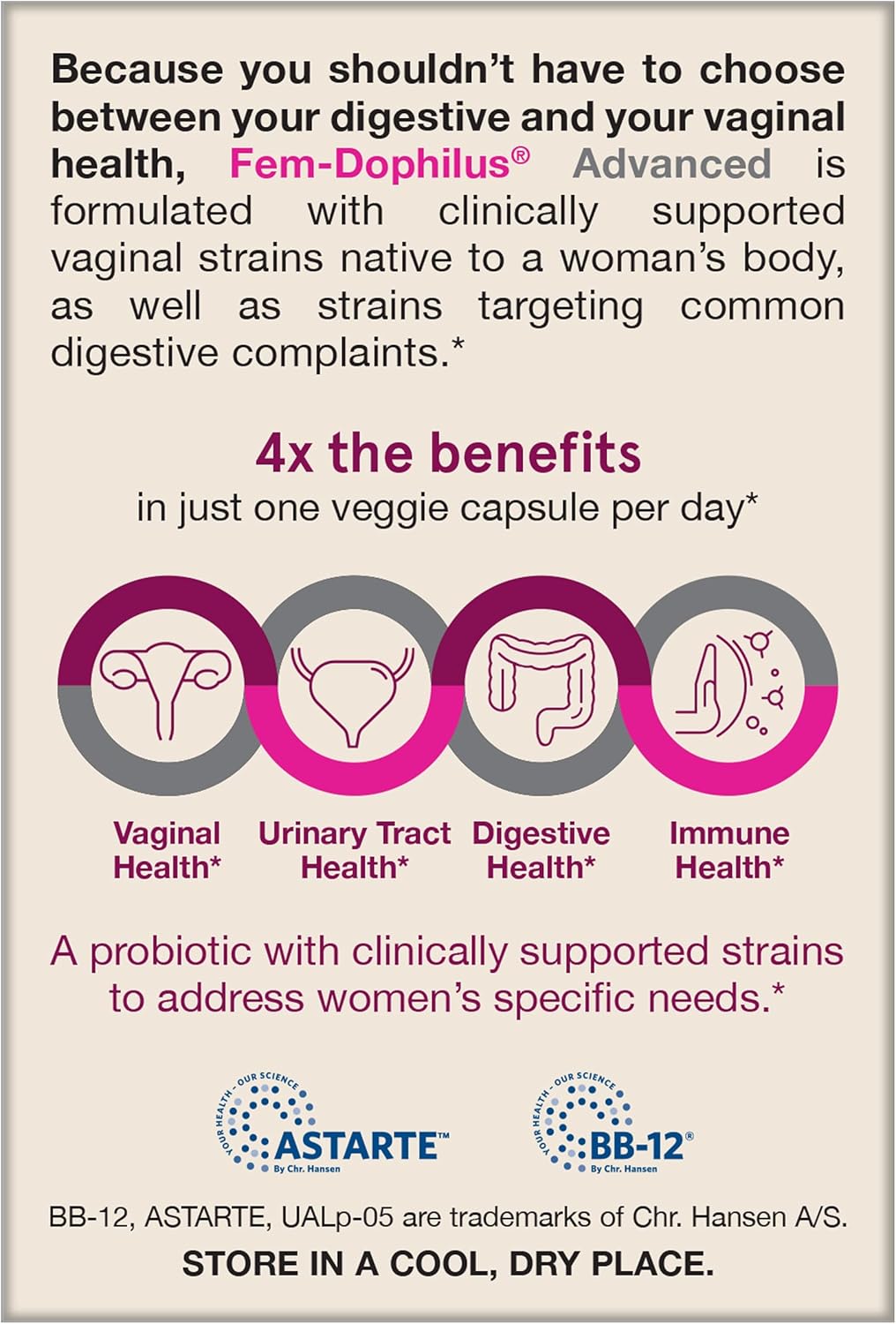 Jarrow Formulas - Vegan Fem-dophilus advanced 10 billion CFU, 30 capsulas