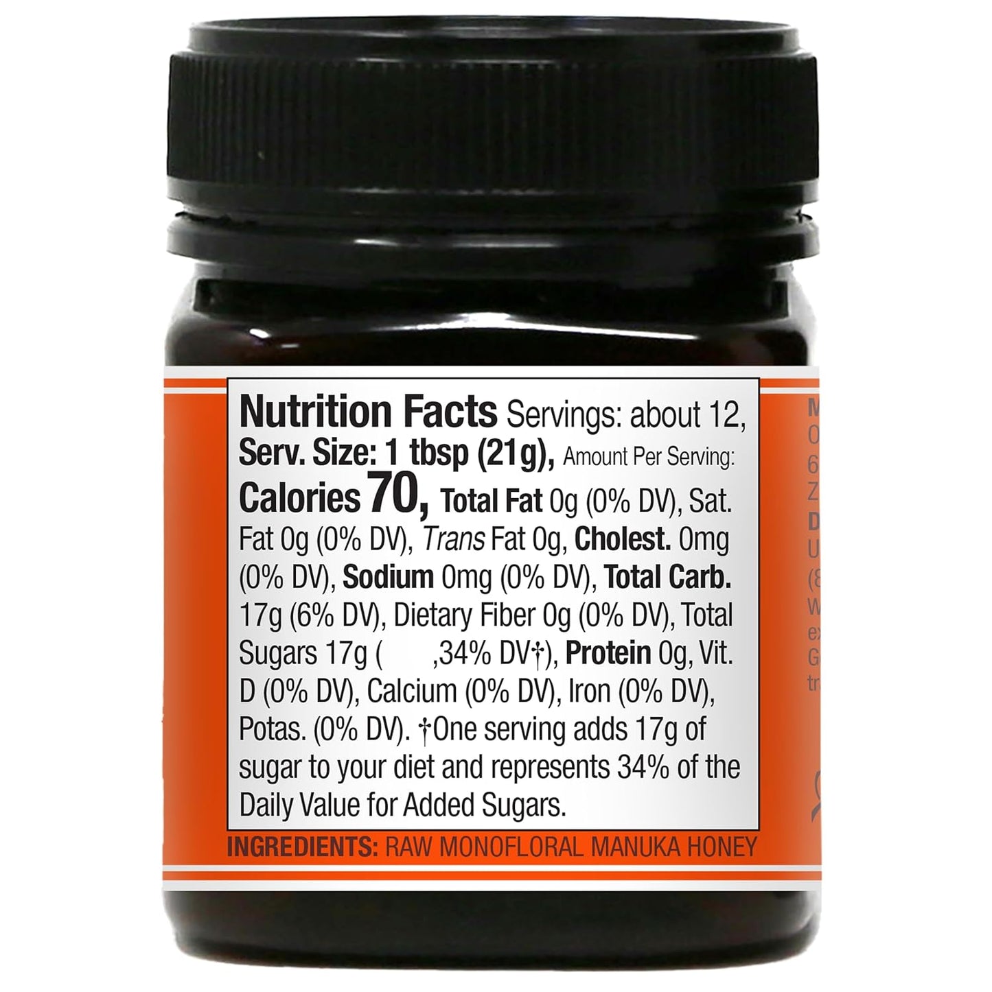 Wedderspoon Raw Premium Miel de Manuka KFactor 16, sin pasteurizar, genuina miel de Nueva Zelanda, multifuncional 250gr.