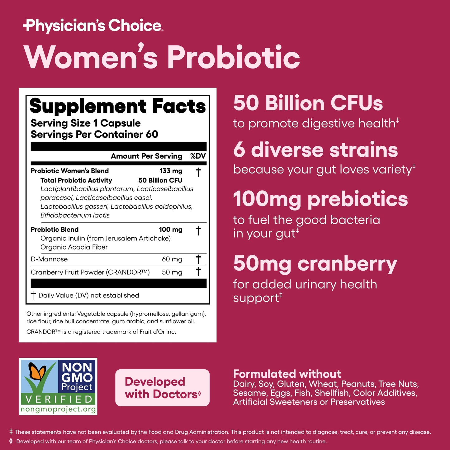 Physician's CHOICE Probioticos para Mujer - 30 Capsulas
