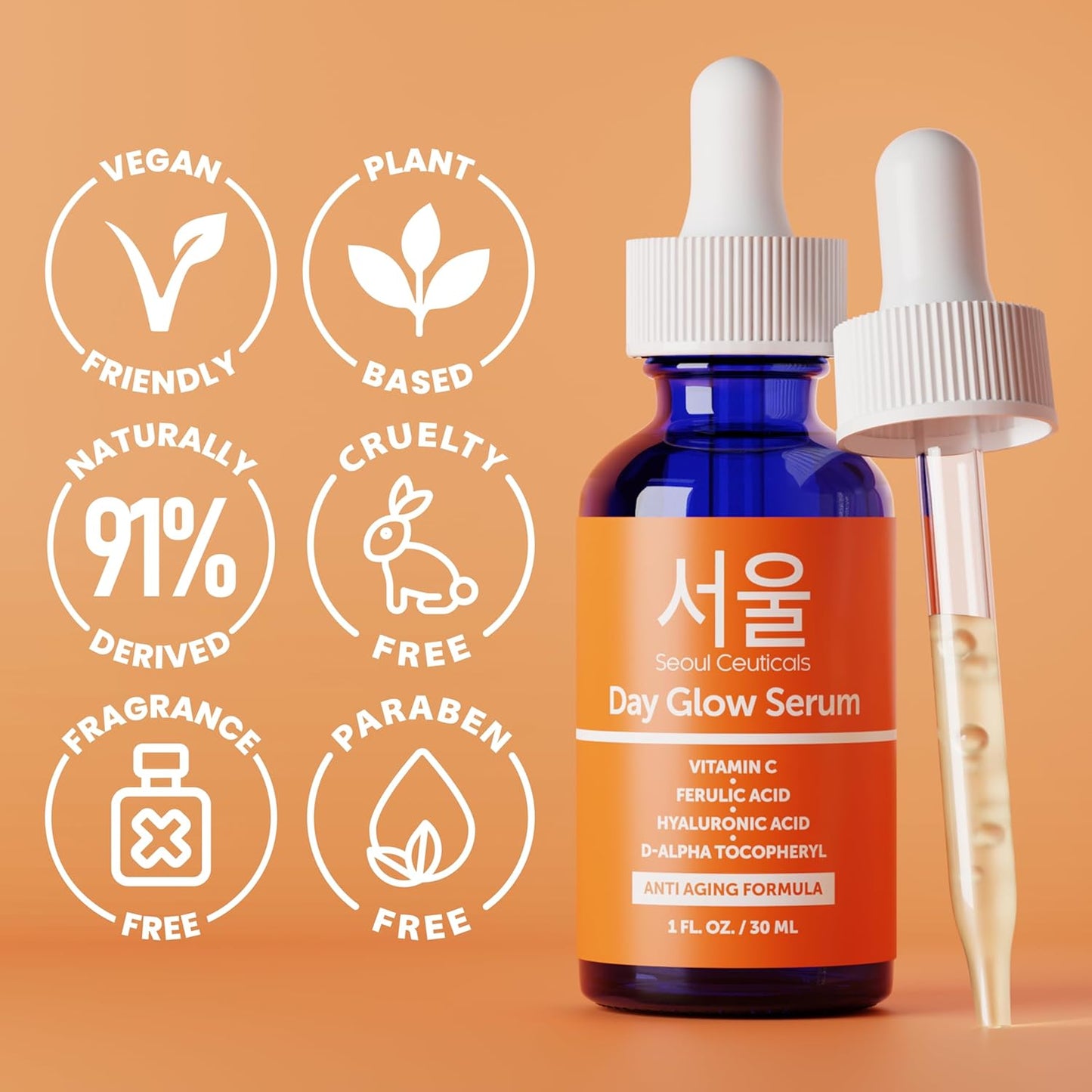 Korean Skin Care K Beauty - Sérum de ácido hialurónico 20% vitamina C , 30ml