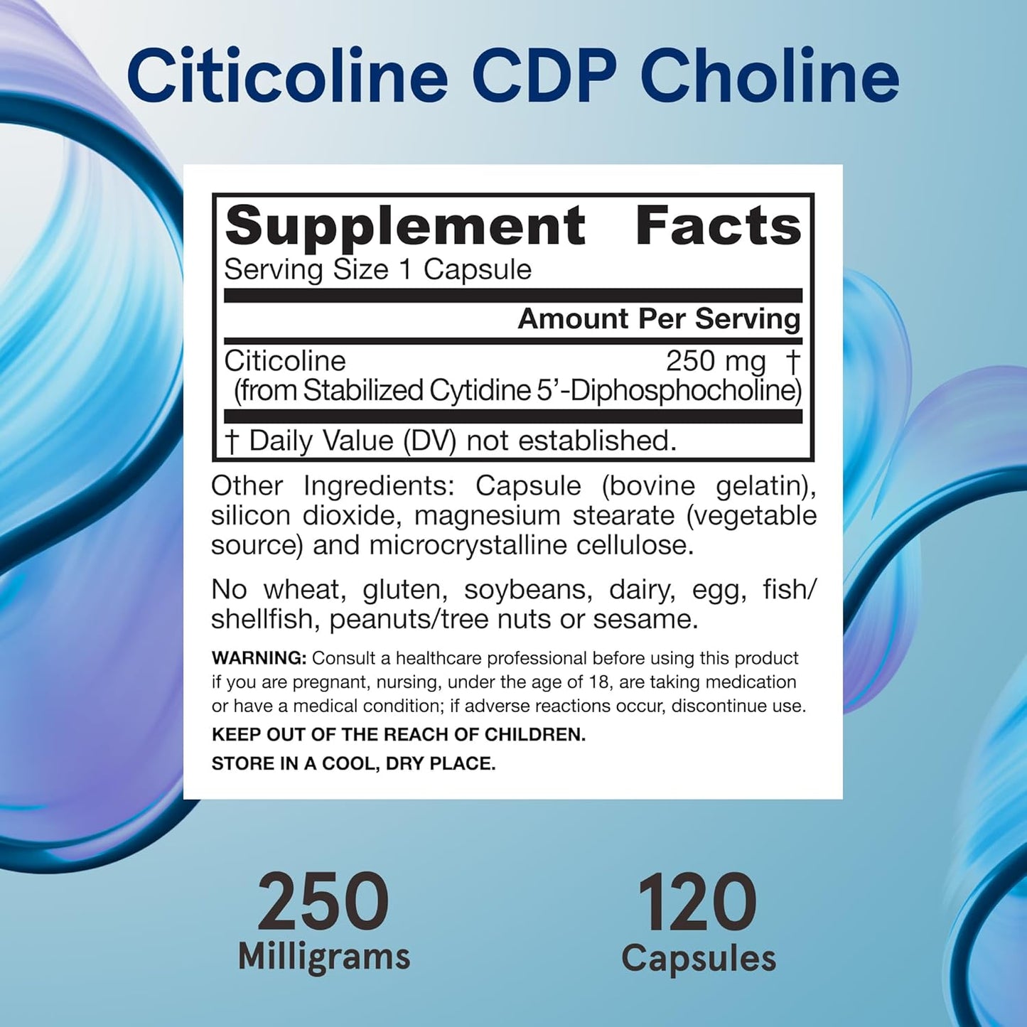 Jarrow Formulas - Citicoline CDP Choline 250mg, 120 capsulas