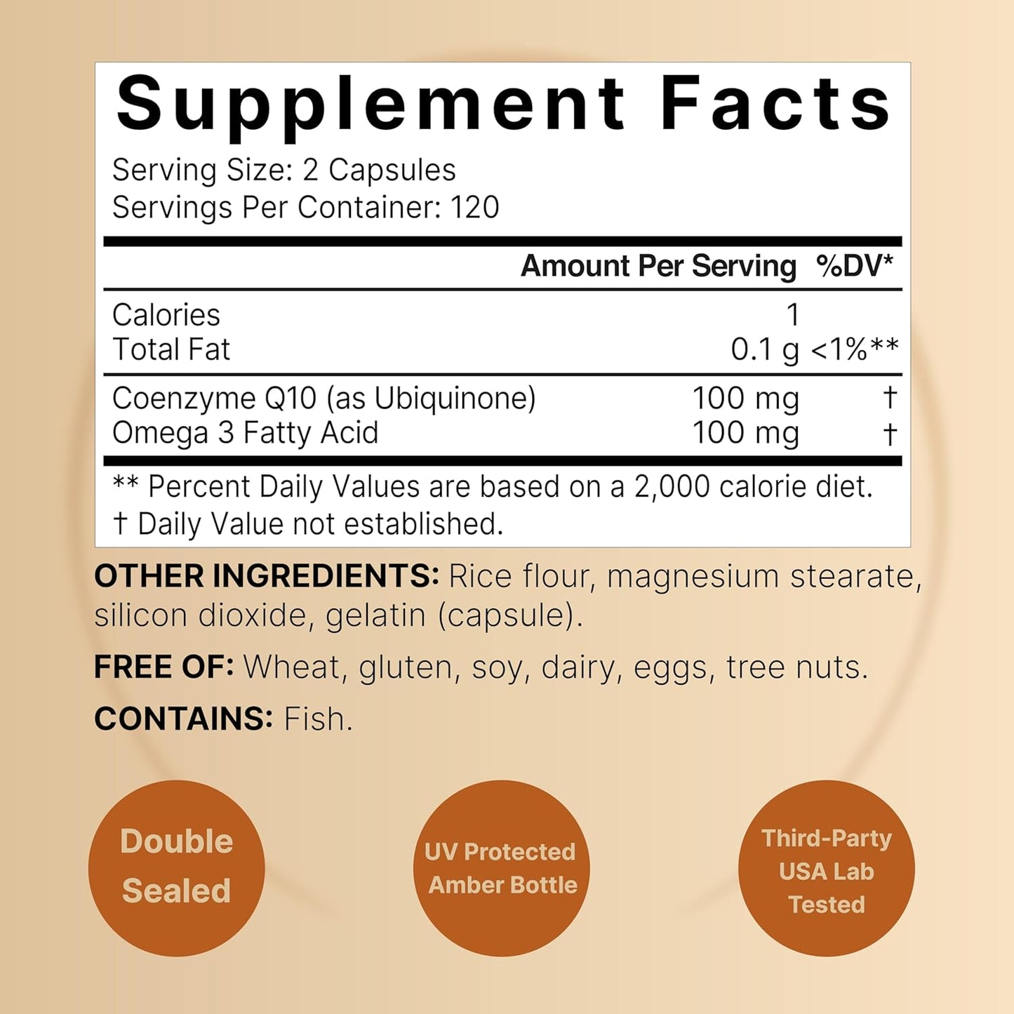 Naturebell - CoQ10 100mg con Omega-3, 240 capsulas