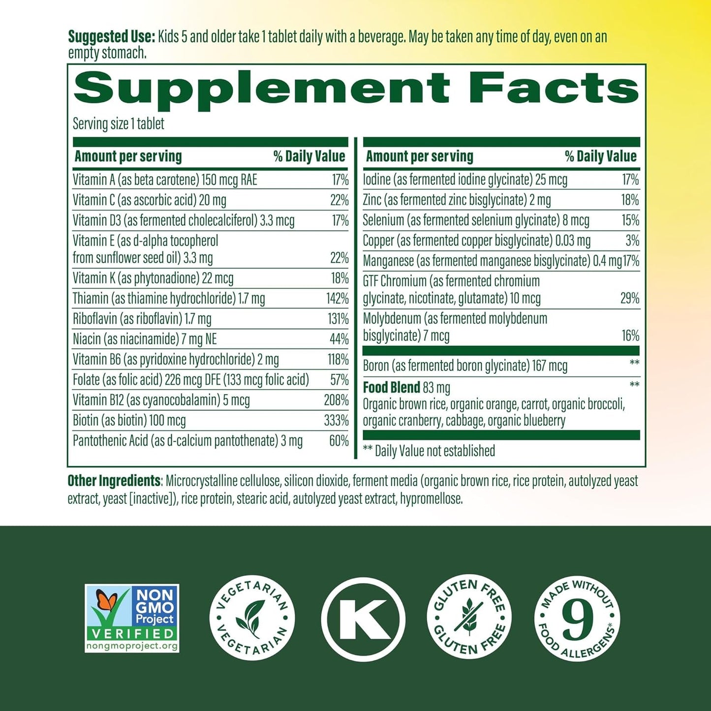 MegaFood - Multivitaminico para niños (one daily), 60 mini tabletas