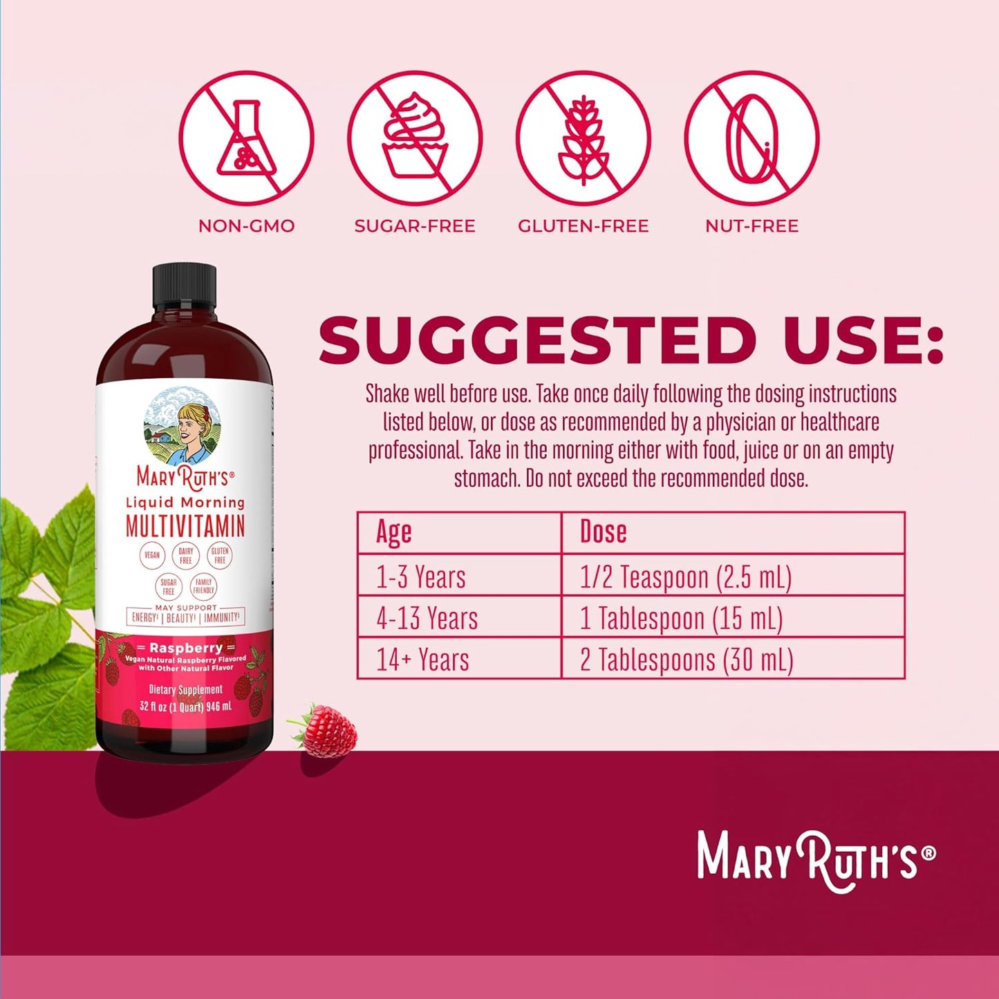 Mary Ruth´s - Multivitaminico Liquido con vitamina C & D3 , 946ml