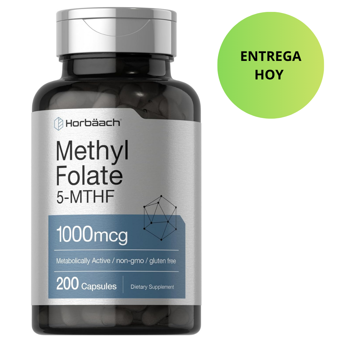 Horbaach - Methyl Folate , 5MTHF 1000mcg - Folato de metilo, 200 Capsulas