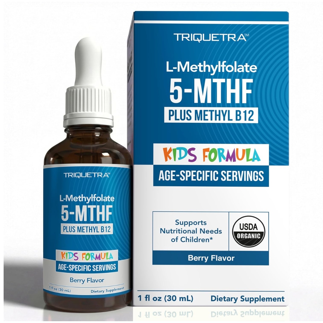 Triquetra - L-Methylfolate 5-MTHF con Methyl B12 para niños, 30ml