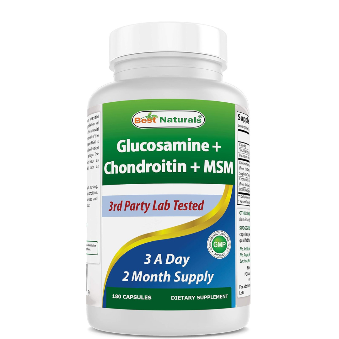 Best Naturals - Glucosamine + Chondroitin + MSM, 180 capsulas