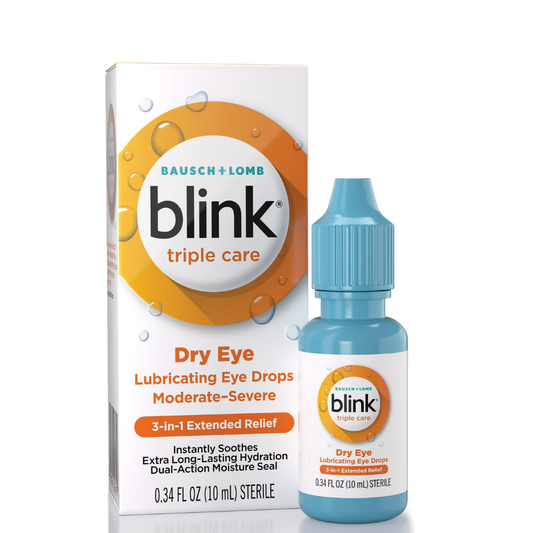 Blink Triple Care Gotas Lubricantes para los Ojos para Alivio y Síntomas de Ojo Seco de Moderado a Severo, 10ml
