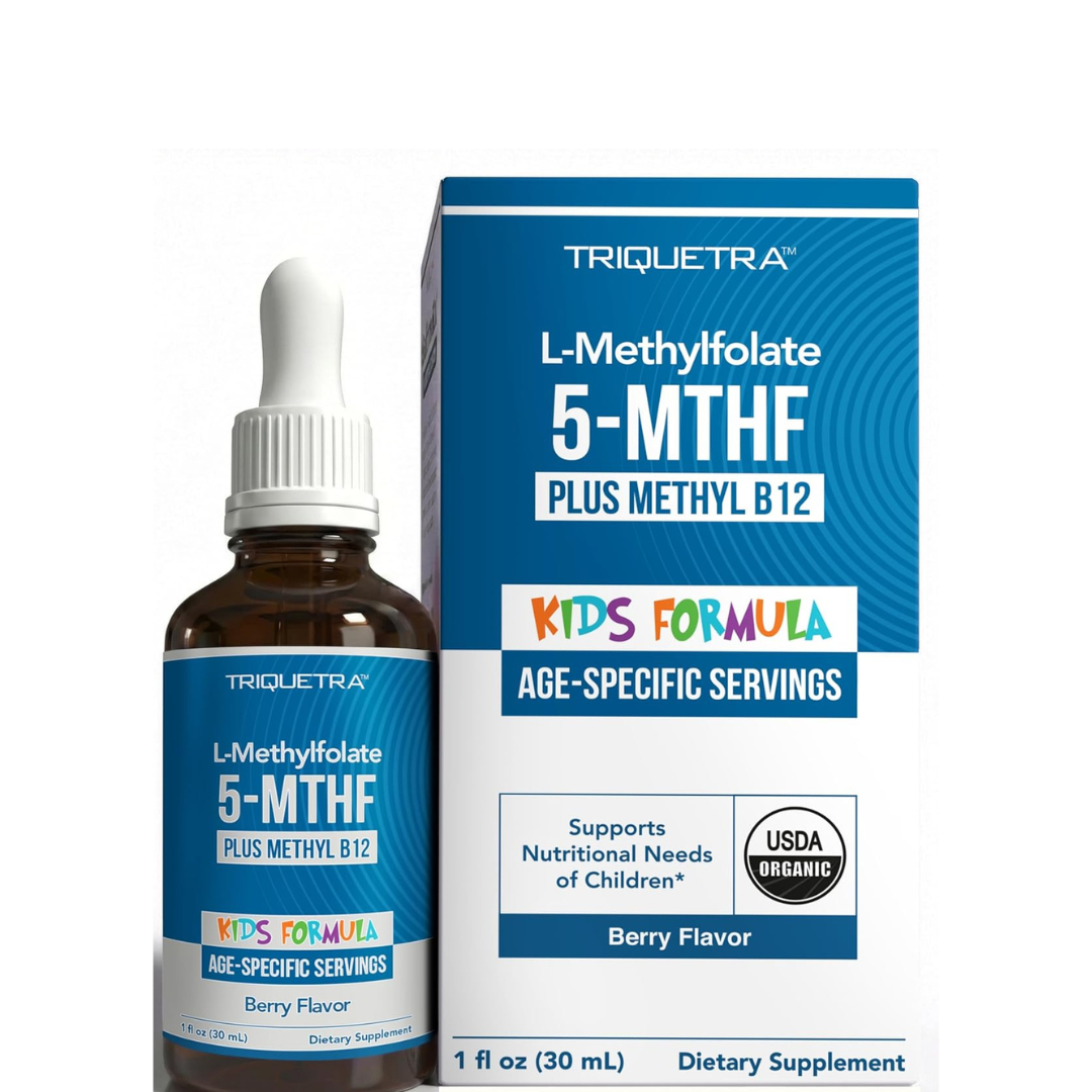 Organic Kids L-metilfolato + metil B12 Cofactor - 5-MTHF para niños, 30ml