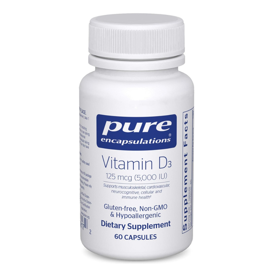 Pure Encapsulations - Vitamina D3 125mcg(5000IU), 60 capsulas