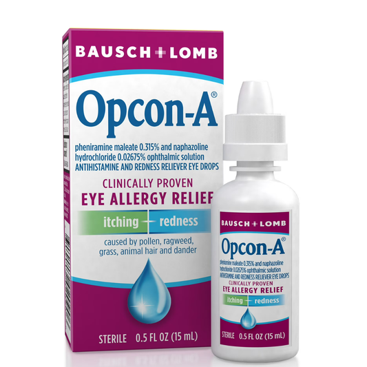 Opcon-A,Gotas para Aliviar Alergias Oculares para Alivio de Ojos Secos, con Picazón y Rojos - 15ml